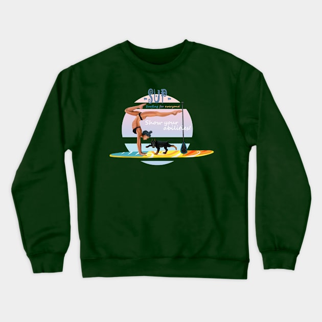 Sup / Surfing Crewneck Sweatshirt by Oksana